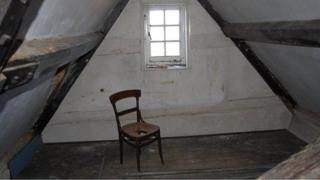 Attic room at Wymering Manor