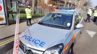 Police at the incident scene