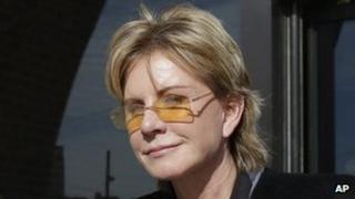 Patricia Cornwell leaves court in Boston, Massachusetts 7 February 2013