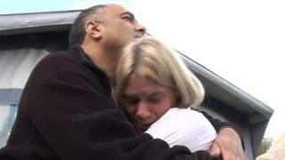 Asa and Gwen Pryke hugging