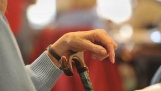 Elderly woman's hand