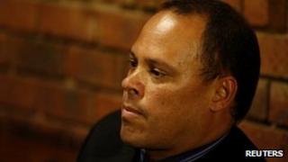 South African Detective Hilton Botha in court during the Oscar Pistorius bail hearing, 21 February