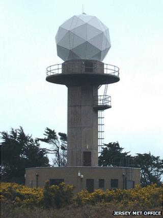 Jersey weather radar at La Moye