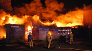 Firefighters tackle blaze