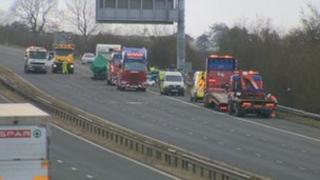 The crash happened north of Burton-in-Kendal