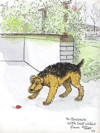 A watercolour by Giles given to his cleaner