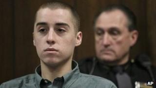 TJ Lane listens during court proceedings in Geauga County Common Pleas Court 26 February 2013