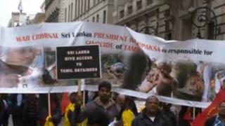 Protest by UK Tamils against the Sri Lankan government in June 2012