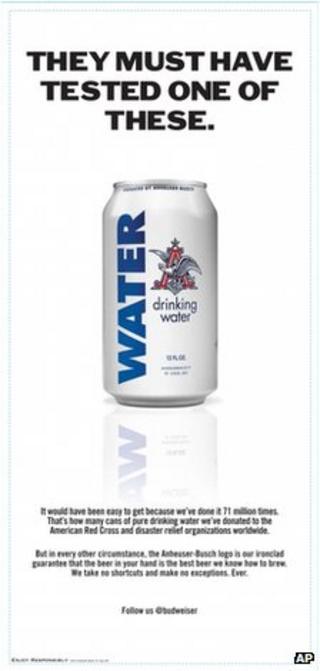 Anheuser Busch's can-of-water advert