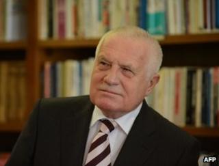 Czech President Vaclav Klaus at Prague Castle, 5 March