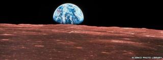 Earth rising from the Moon
