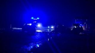 Police at crash scene