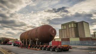 The final two boilers leave the former Berkeley nuclear power station