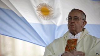 File picture of Cardinal Jorge Bergoglio celebrating Mass in Buenos Aires