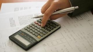calculator and pen