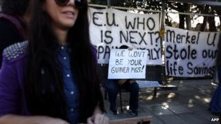 Protesters in Cyprus