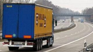Motorway lorry in Germany - file pic