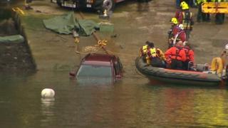 River Fal car plunge