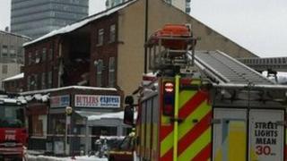 The scene in Sheffield