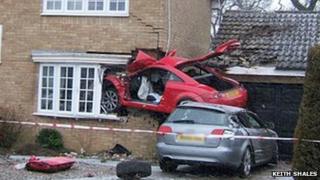 Audi embedded in Lowestoft home