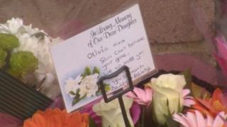 Flowers left at the scene of the accident