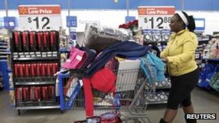 Shopper in a supermarket in Chicago