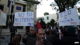 Protesters in Cyprus