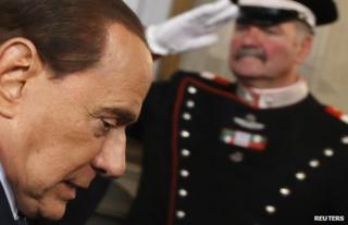 Silvio Berlusconi at the Italian presidential palace in Rome, 29 March