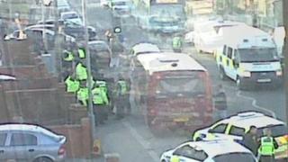 Police on the scene of a fight in Luton
