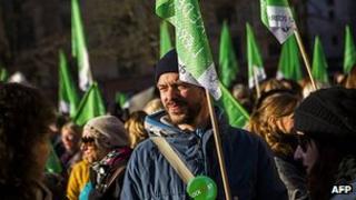 Danish teachers' protest in Copenhagen, 2 Apr 13