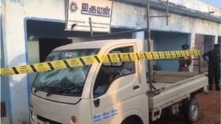 Delivery van damaged in attack