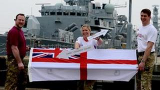 Royal Navy stretcher challenge team
