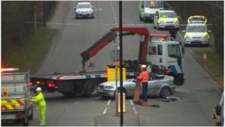The scene of the crash on Thomas Lewis Way