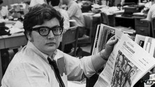 Ebert in 1969 in the Chicago Sun-Times newsroom