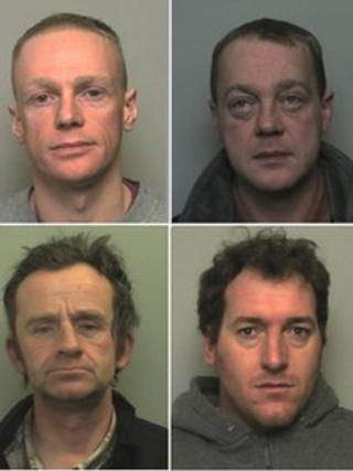 top left Noel Young; William Young; Geoffrey Cairns; and Francis Morley