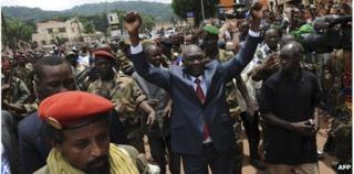 CAR leader Michel Djotodia in Bangui, 30 March 2013