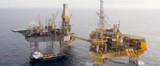 Total Elgin-Franklin oil and gas platform and tug in the North Sea