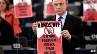 MEPs' protest over Cyprus, 17 Apr 13