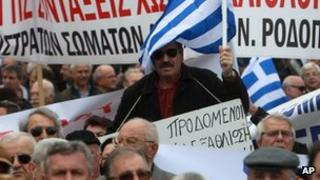Anti-austerity demonstration in Greece 13 March 2013