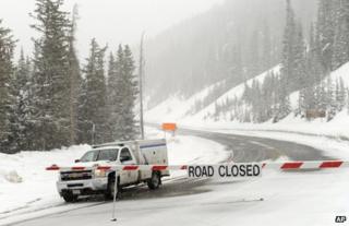 Highway 6 remains closed at Loveland Pass, Colorado, 20 April
