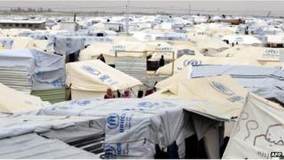A general view of Zaatari refugee camp, near the border with Syria, in Jordan on 22 February 2013