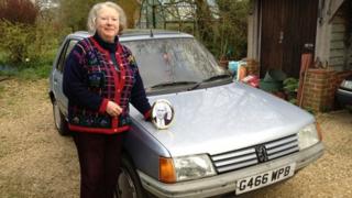 Penny Clive with car
