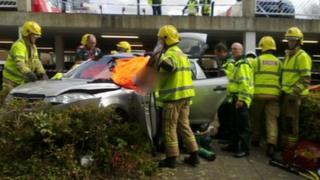 Ferndown car park car plunge