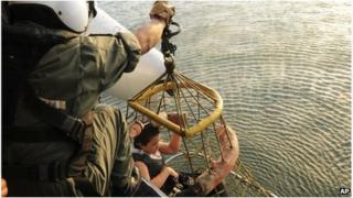 Rescued balloon crash survivor