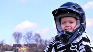 Boy at BMX track