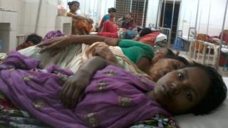 Merina Khatun in hospital in Dhaka
