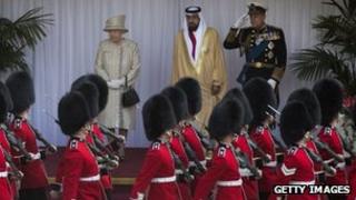 The Queen, Prince Phillip and Sheikh Khalifa Al-Nahyan