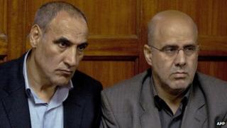 Sayed Mousavi (L) and Ahmad Mohammed in court in Nairobi, Kenya, on 23 July 2012