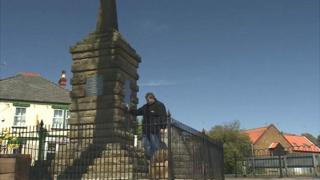 Kurtis-Ross Green at the Dersingham war memorial