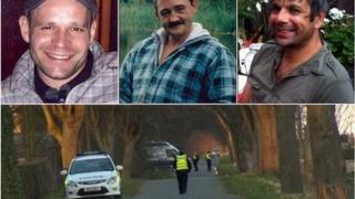 Lukasz Slaboszewski (l), John Chapman (c) and Kevin Lee (r) were found in ditches